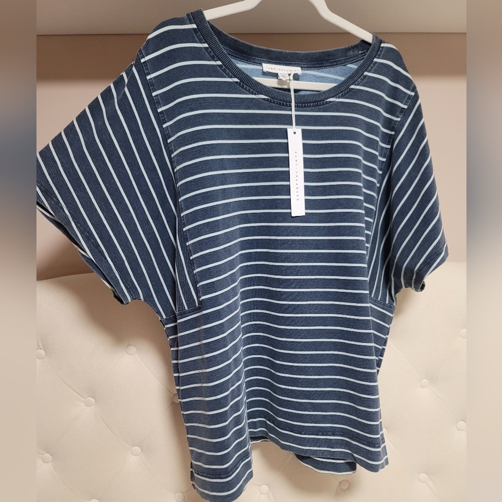 NWT Sz 2x Navy Stripe Tee Boxy Fit